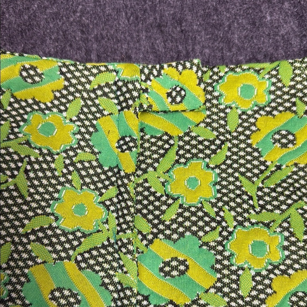 Vintage Floral Green A-Line Skirt - Picture 3 of 4